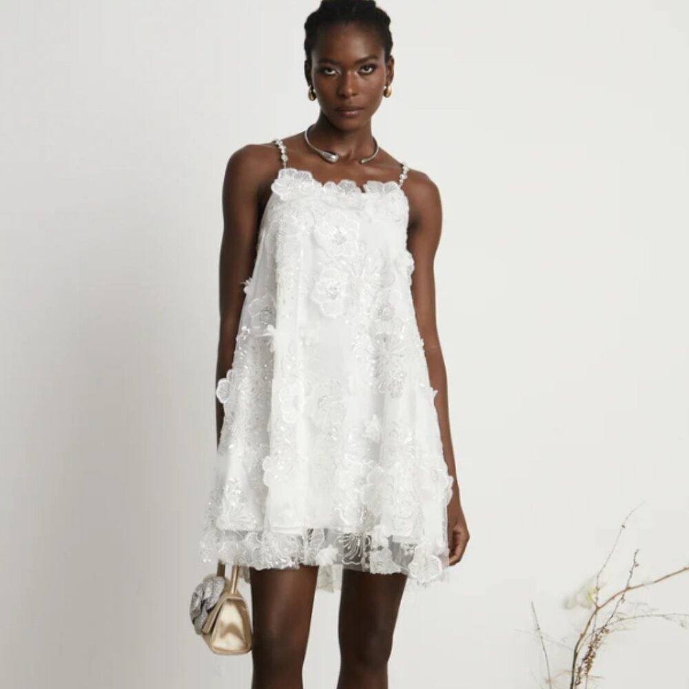 Suzette Crystal- Embellished Floral Mini - Miss Rosier